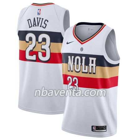 Camiseta Hombre New Orleans Pelicans Anthony Davis 23 2018-19 Nike Blanco Swingman